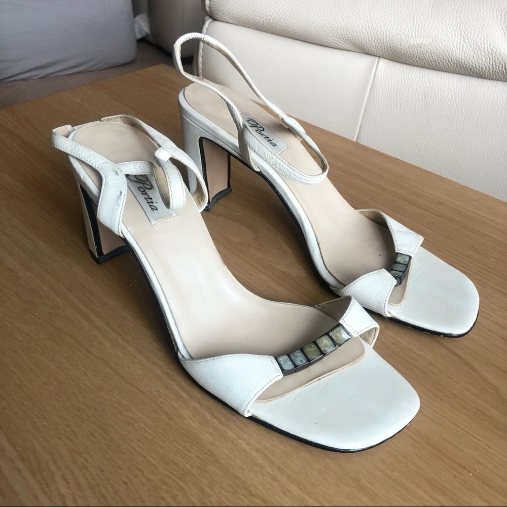 Portia Size 8.5 White Sandals Strappy Heels